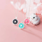 S925 Sterling Silver Girl Women Necklace Sweet Love Round Clavicle Chain Jewelry