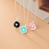 S925 Sterling Silver Girl Women Necklace Sweet Love Round Clavicle Chain Jewelry