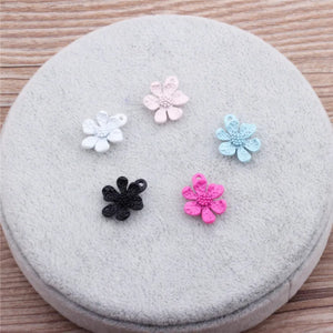 100PCS 13MM Candy Colors Enamel Alloy Flower Pendant Charms DIY