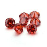 100pcs 8mm Orange Red CZ Gems Stone for Jewelry Making