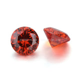 100pcs 8mm Orange Red CZ Gems Stone for Jewelry Making