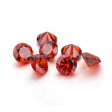 100pcs 8mm Orange Red CZ Gems Stone for Jewelry Making