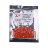 100pcs 8mm Orange Red CZ Gems Stone for Jewelry Making