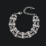 Crystal Pave Link Bracelet Bangle Rhinestone Jewelry Women Wedding Party