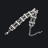 Crystal Pave Link Bracelet Bangle Rhinestone Jewelry Women Wedding Party