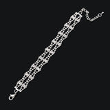 Crystal Pave Link Bracelet Bangle Rhinestone Jewelry Women Wedding Party