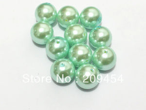 100pcs 20mm Mint Green Chunky Round Pearl Acrylic Beads
