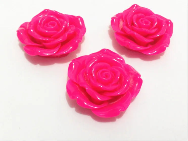 42MM 50pcs/lot Rose-Pink Resin Flower, Chunky Necklace Flower