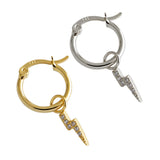 Sterling Silver Lightning Earrings Zircon Women Jewelry