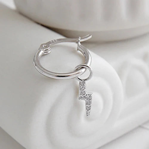 Sterling Silver Lightning Earrings Zircon Women Jewelry