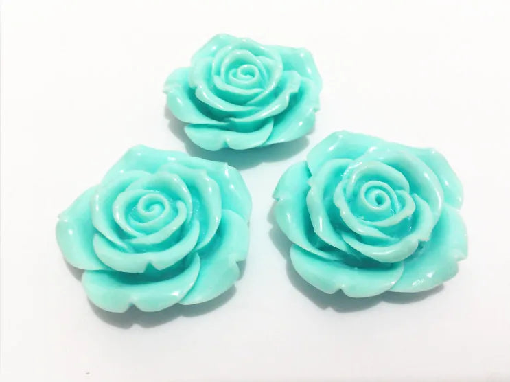 42MM Light Flower Beads 50pcs/lot Resin Rose with Back Hole