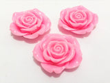 50pcs 42MM Pink Flower Beads Resin Rose with Back Hole
