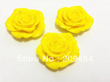 Yellow Resin Flower Beads 42MM 50pcs/lot Back Hole!