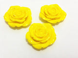 Yellow Resin Flower Beads 42MM 50pcs/lot Back Hole!