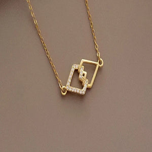 S925 Sterling Silver Necklace Zircon Pendant Retro Style Women Jewelry