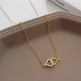 S925 Sterling Silver Necklace Zircon Pendant Retro Style Women Jewelry