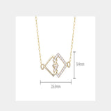 S925 Sterling Silver Necklace Zircon Pendant Retro Style Women Jewelry