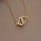 S925 Sterling Silver Necklace Zircon Pendant Retro Style Women Jewelry
