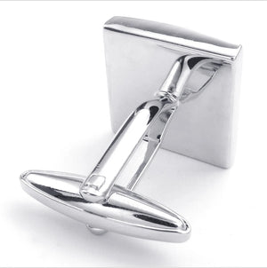Classic Men Cuff links Square Bamboo Fiber CuffLinks