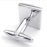 Classic Men Cuff links Square Bamboo Fiber CuffLinks