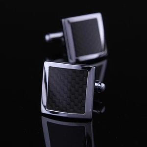 Classic Men Cuff links Square Bamboo Fiber CuffLinks