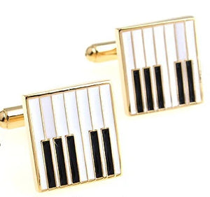 Golden Piano Keys Cuff Links Brass Copper Material