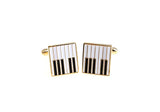 Golden Piano Keys Cuff Links Brass Copper Material