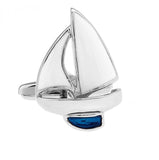 Men's Sailboat Cufflinks Copper Enamel Retail
