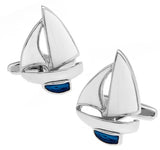 Men's Sailboat Cufflinks Copper Enamel Retail