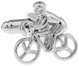 Silver Bicycle Race Cuff Links Brass Material Men Cufflinks