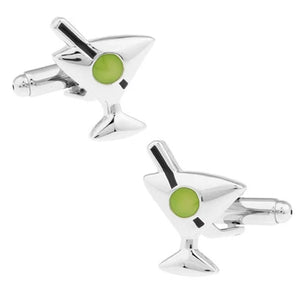 Green Cocktail CuffLinks Copper Material Men's Jewelry