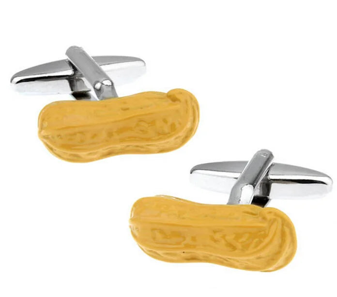 Men's Novelty Peanut Yellow Cufflinks Gift
