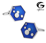 Hexagon Copper Cuff Links, Water Drop Style