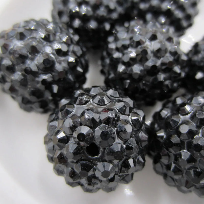 50Pcs 20mm Chunky Resin Rhinestone Ball Beads DIY Jewel Accessories