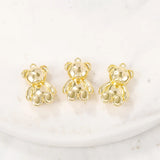 Brass Plated Bear Charms Pendant Necklace Bracelet Earring Diy Jewelry Making