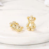Brass Plated Bear Charms Pendant Necklace Bracelet Earring Diy Jewelry Making