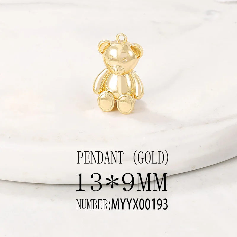 Brass Plated Bear Charms Pendant Necklace Bracelet Earring Diy Jewelry Making