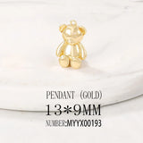 Brass Plated Bear Charms Pendant Necklace Bracelet Earring Diy Jewelry Making