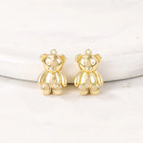 Brass Plated Bear Charms Pendant Necklace Bracelet Earring Diy Jewelry Making