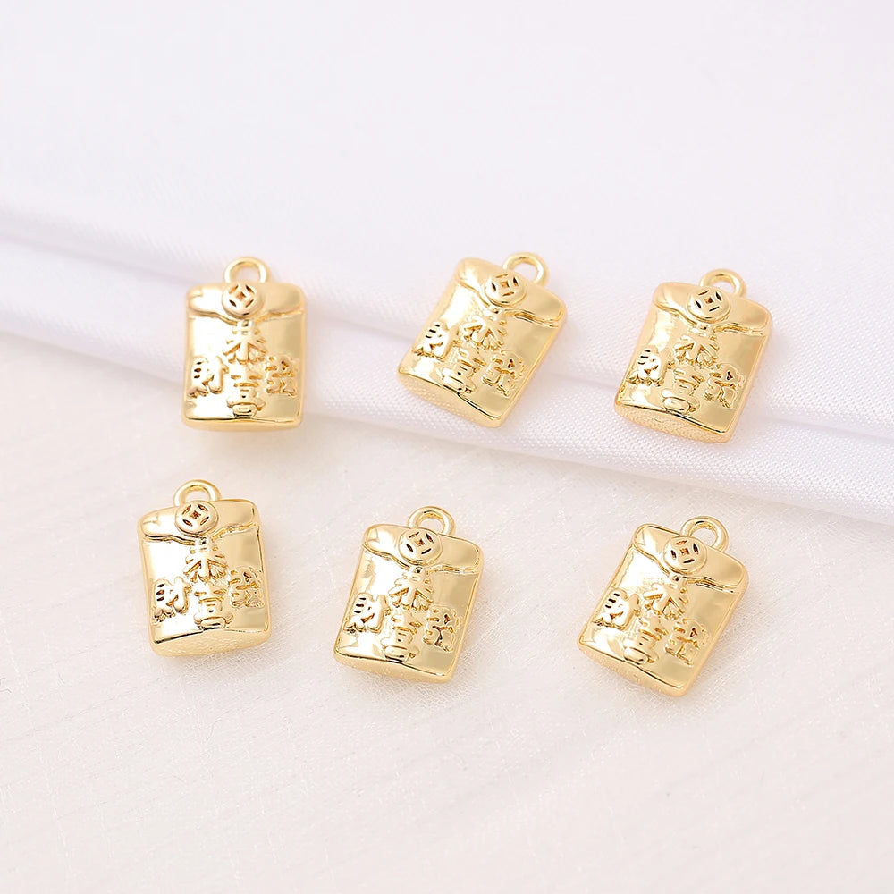 Brass Plated Bag Charms Pendants for DIY Jewelry