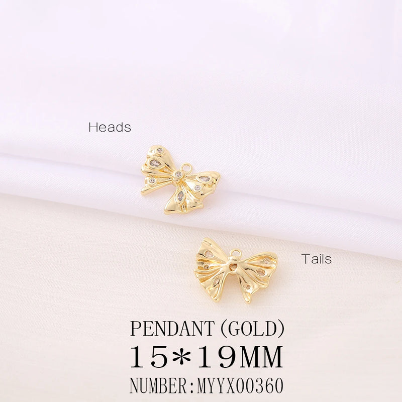 Zircon Bow Tie Charms Pendant for Jewelry Making