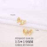 Zircon Bow Tie Charms Pendant for Jewelry Making