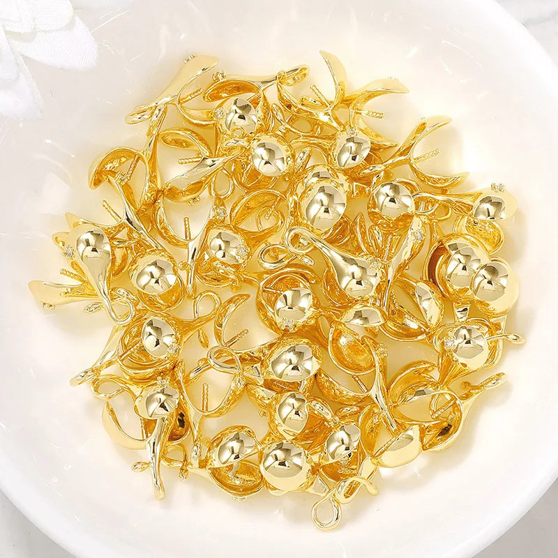 Brass Plated Zircon Charms Pendants Necklace Bracelet Earring DIY Jewelry