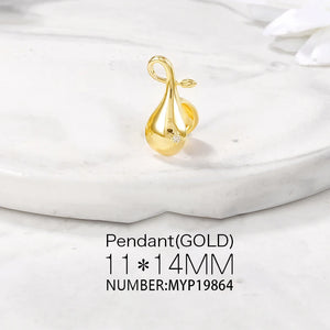 Brass Plated Zircon Charms Pendants Necklace Bracelet Earring DIY Jewelry