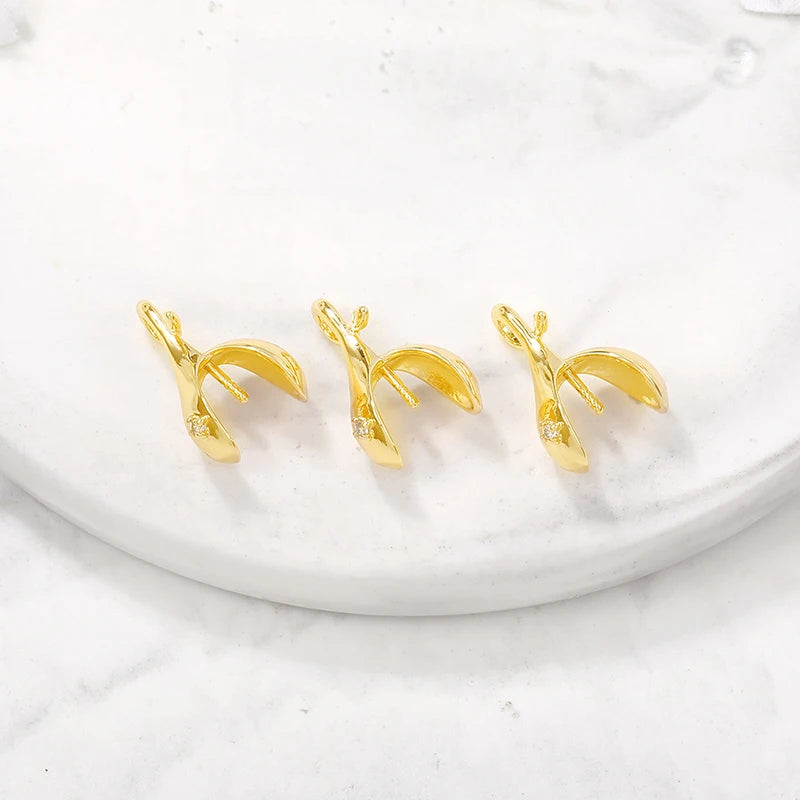 Brass Plated Zircon Charms Pendants Necklace Bracelet Earring DIY Jewelry