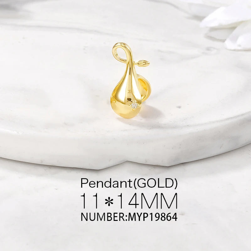Brass Plated Zircon Charms Pendants Necklace Bracelet Earring DIY Jewelry
