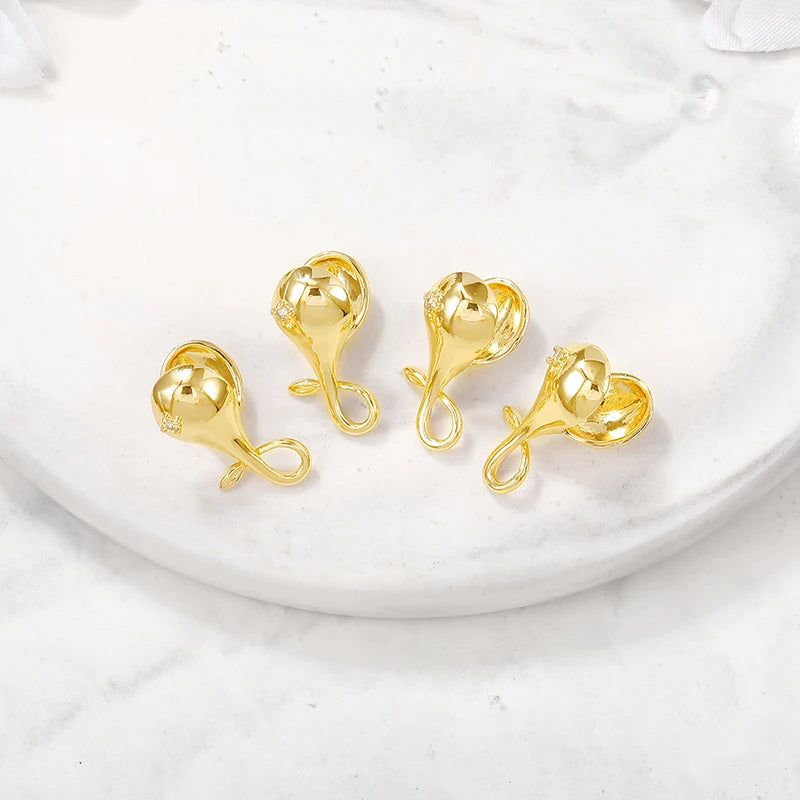 Brass Plated Zircon Charms Pendants Necklace Bracelet Earring DIY Jewelry