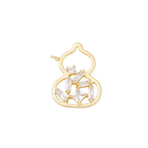 Brass Zircon Gourd Charms Necklace Bracelet Earring DIY Jewelry Making