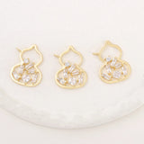 Brass Zircon Gourd Charms Necklace Bracelet Earring DIY Jewelry Making