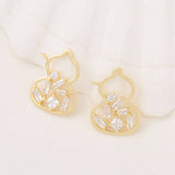 Brass Zircon Gourd Charms Necklace Bracelet Earring DIY Jewelry Making